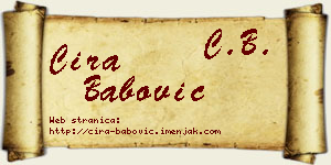 Ćira Babović vizit kartica